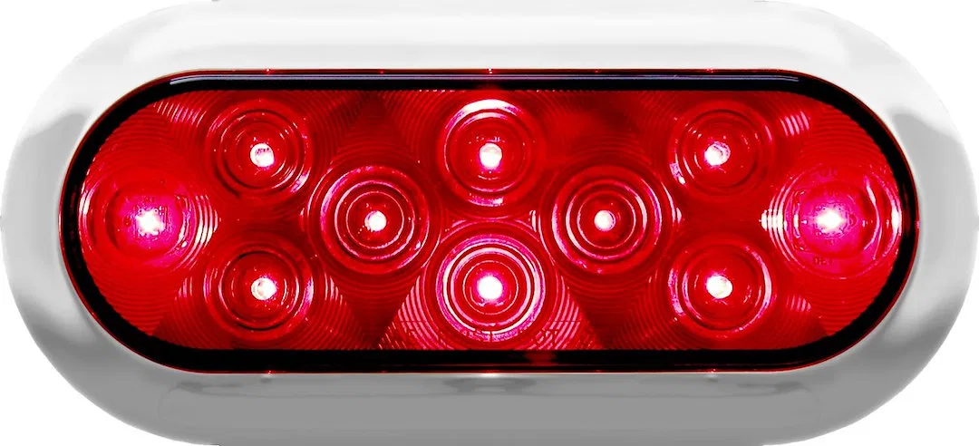 V423XR-4 – PETERSON MFG Trailer Light, Stop/ Turn/ Tail Light LED Oval Red Lens 7-1/2 Inch x 3-1/4 Inch With Snap-On ...